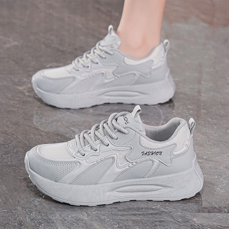 Autumn new breathable mesh sneakers thick-soled casual soft-soled mesh shoes dad shoes 35