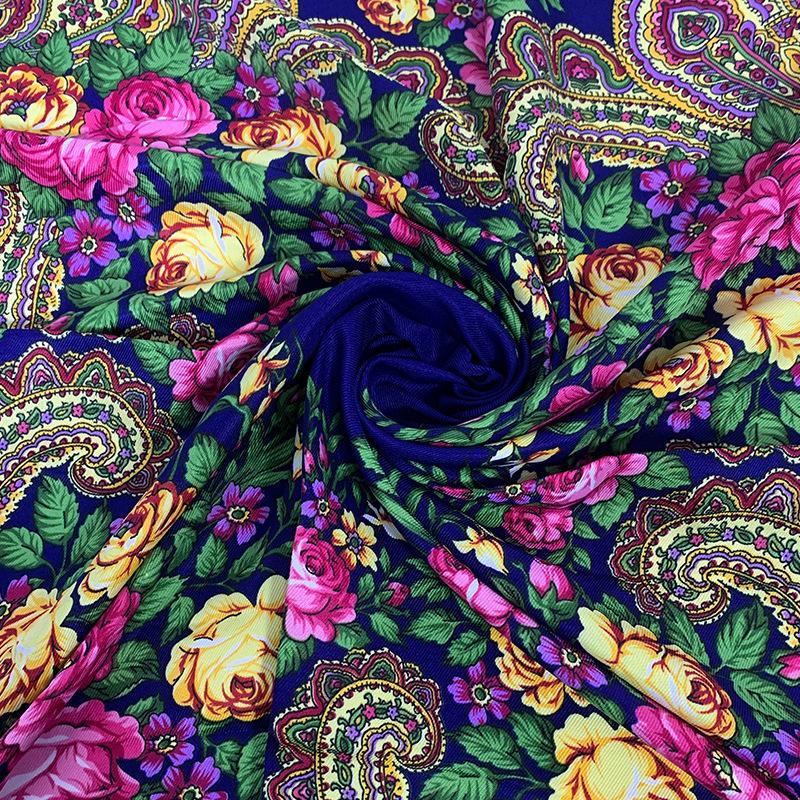 Russian Style Floral Print Tassel Shawl - Ethnic Retro Warm Scarf for Autumn/Winter