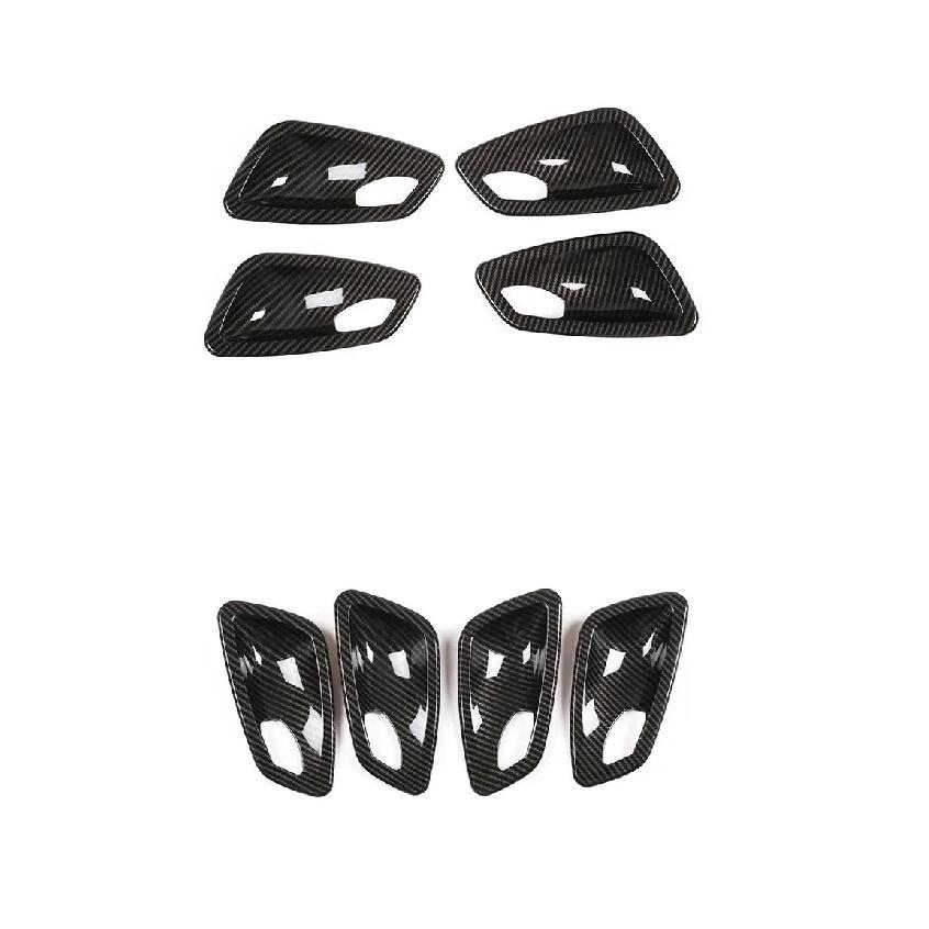 4Pcs Carbon Fiber Texture Interior Door Handle Bowl Trim Cover Fit for BMW E90 3 Series 2005 2006 2007 2008 2009 2010 2011 2012