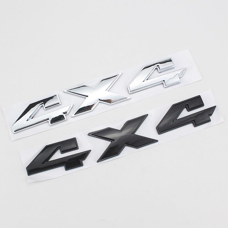 3D ABS Silver Black Logo 4X4 Emblem Car Trunk Decal For 4X4 Stikcer Accessories