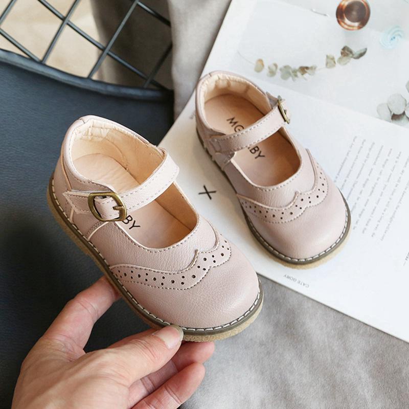 Chaussures Bébé Fille Motif Fleur - Cuir Souple, Semelle Antidérapante, Style Princesse Mary Jane - Pour Tous Les Jours, Fêtes