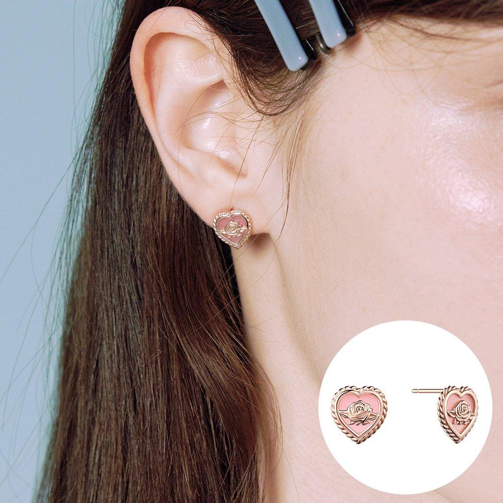 [Rosemont] Silver Pink Opal Earrings La Vie en Rose Rc24B25K