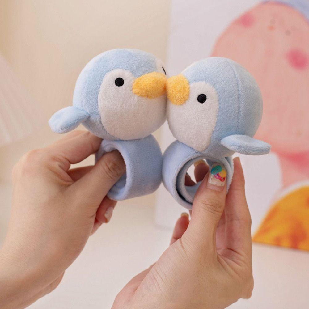 Wrist Style Plush Doll Slap Bracelet Simulation Little Penguin Plush Wrist Band  Christmas Toy