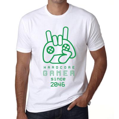Herren Vintage T-Shirt Grafik T-Shirt Hardcore Gamer Since 2046 Weiß