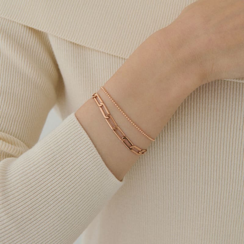 MAYBETOI 14k Basic Ball Chain Bracelet M