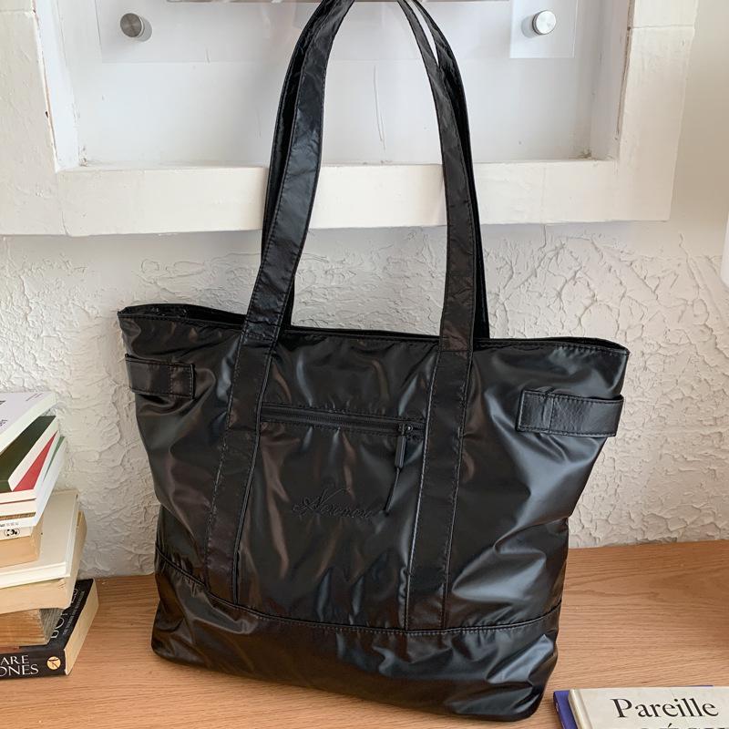 

Textured tote bag summer new women s bag casual large-capacity handbag cotton clothing bag shoulder bag чёрный