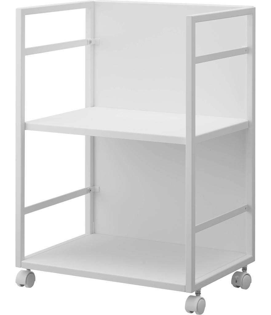 Yamazaki Jitsugyo 4810 Blindfold Wagon White W42 X D32 X H60cm Tower Stock Bulk Storage with Casters Approx.