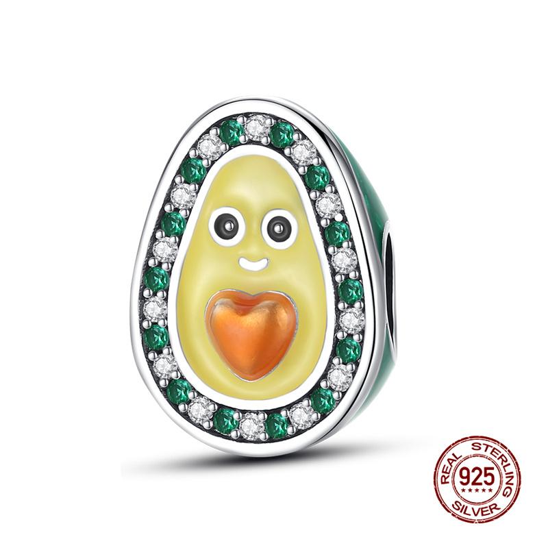 New in Favorite Avocado Charm Bead Charms Bead Charms Fits 3mm Authentic Bracelets copper Women Necklaces Do It Yourself Charm Bead Charms Fine Jewell