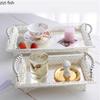 European Style Silver Plated Storage Tray Afternoon Tea Dessert Snack Tray Wedding Dessert Table Decoration Fruit Cake Pan