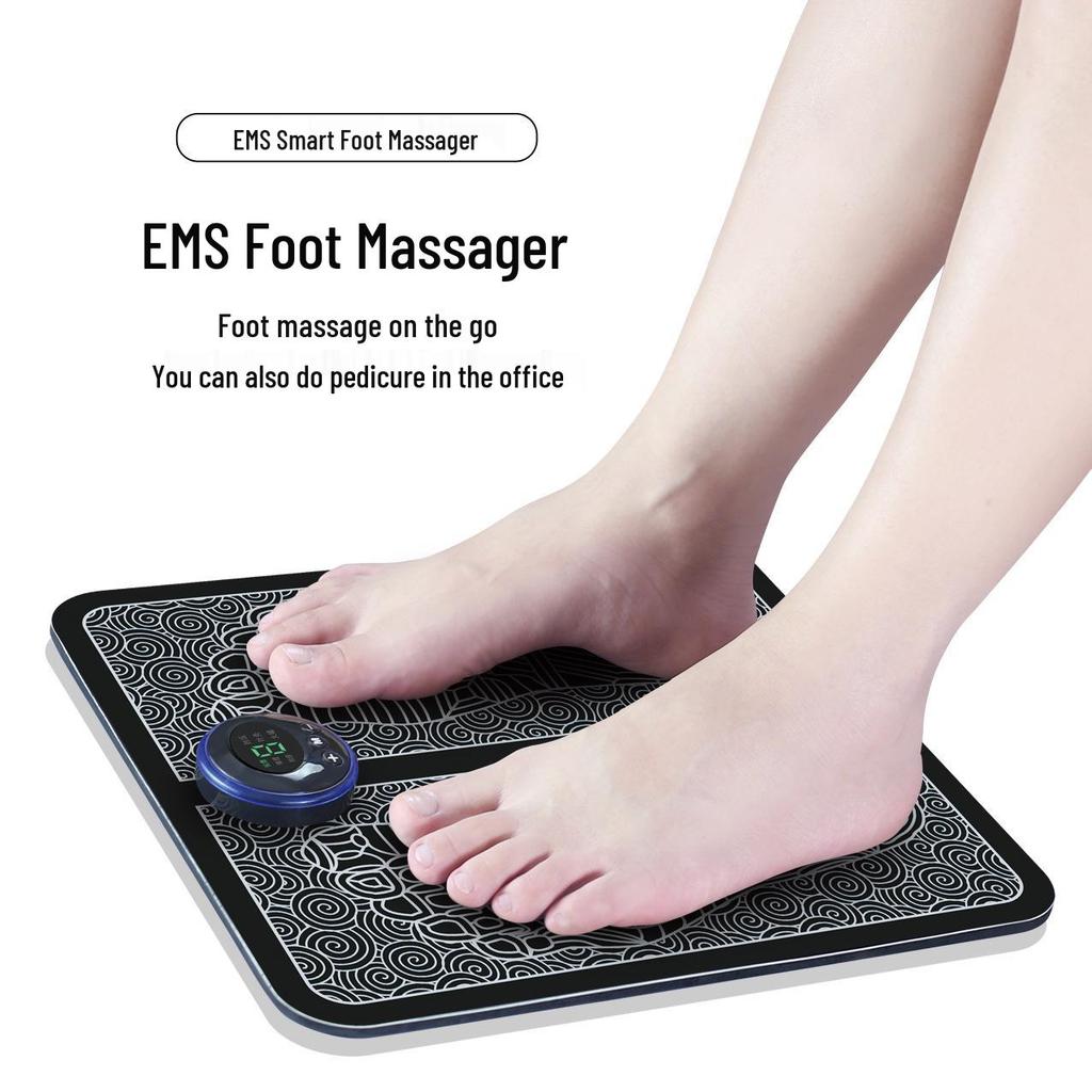 Smart EMS USB Rechargeable Foot Massager Mat with Microcurrent Sole Pulse Therapy