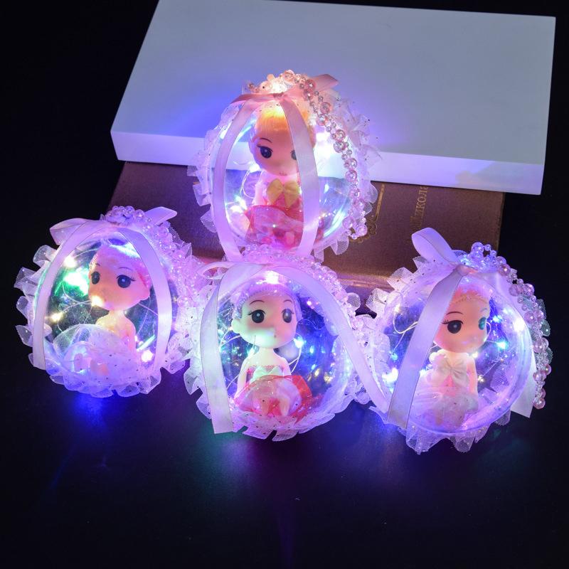 2Pcs Cute Glowing Ball Doll Lantern Toy Children'S Girls Glowing Doll Lantern Cartoon Doll Light Pendant Party Gift
