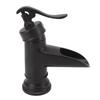 Single Hole Basin Faucet Copper Waterfall Outlet Faucet Toilet Undercounter Cold Hot Tap Black