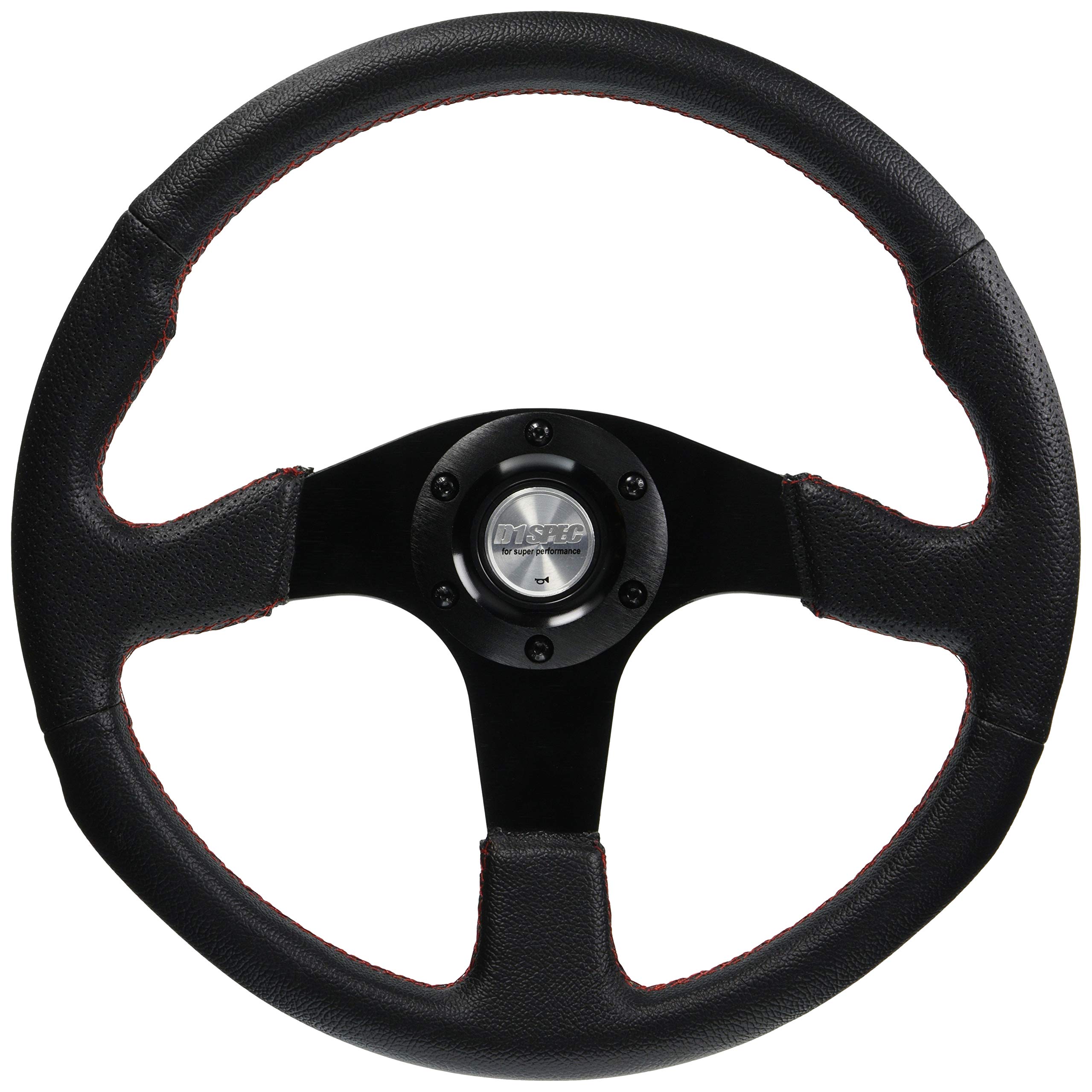

Fortune D1 SPEC FLAT-R PVC Leather Steering Wheel, 35mm Diameter, Red Stitching, DSC-FC350RE