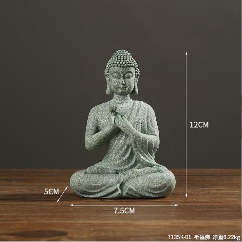 

New Chinese Zen Buddha Statue Sandstone Tea Pet Desktop Ornament Home Decor Aquarium Landscape