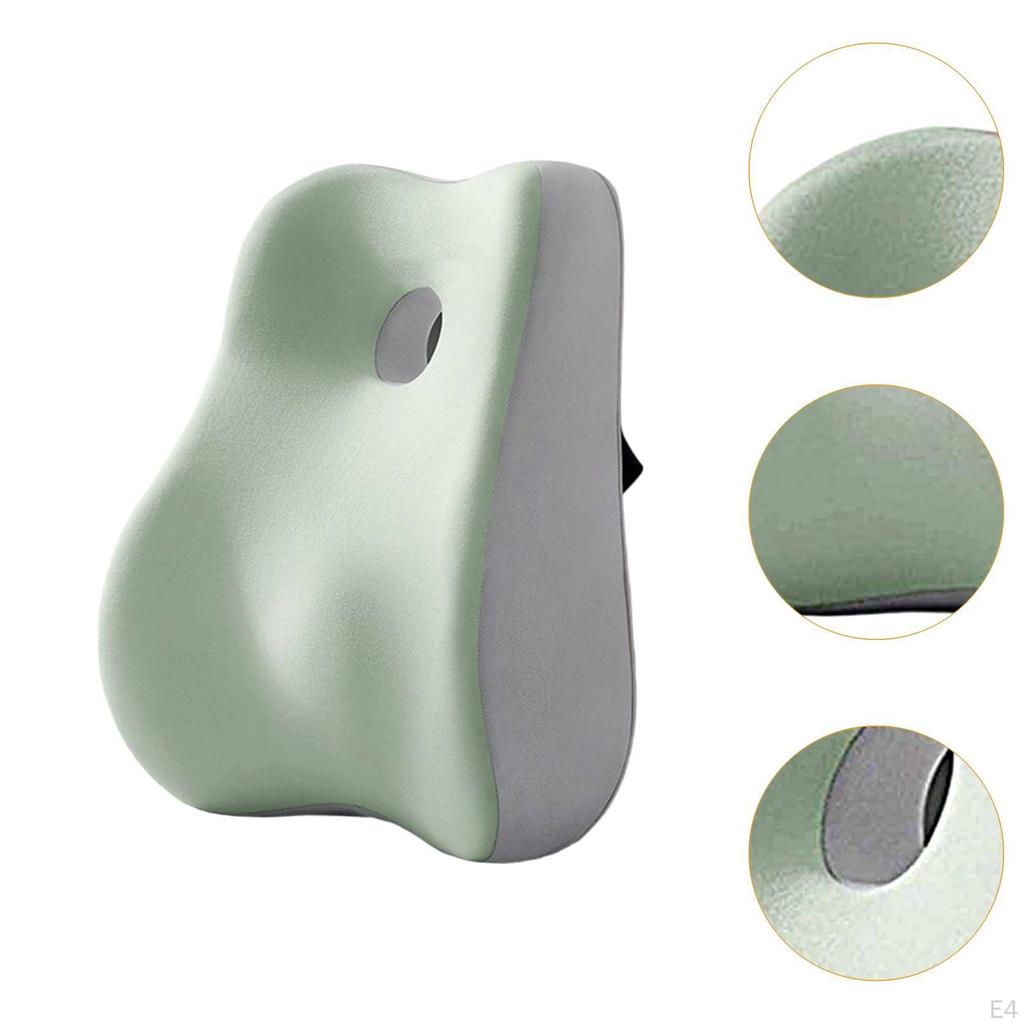 Back Support Cushion for Lumbar Relief, Foam Pillow with Strap Vehicle And Office