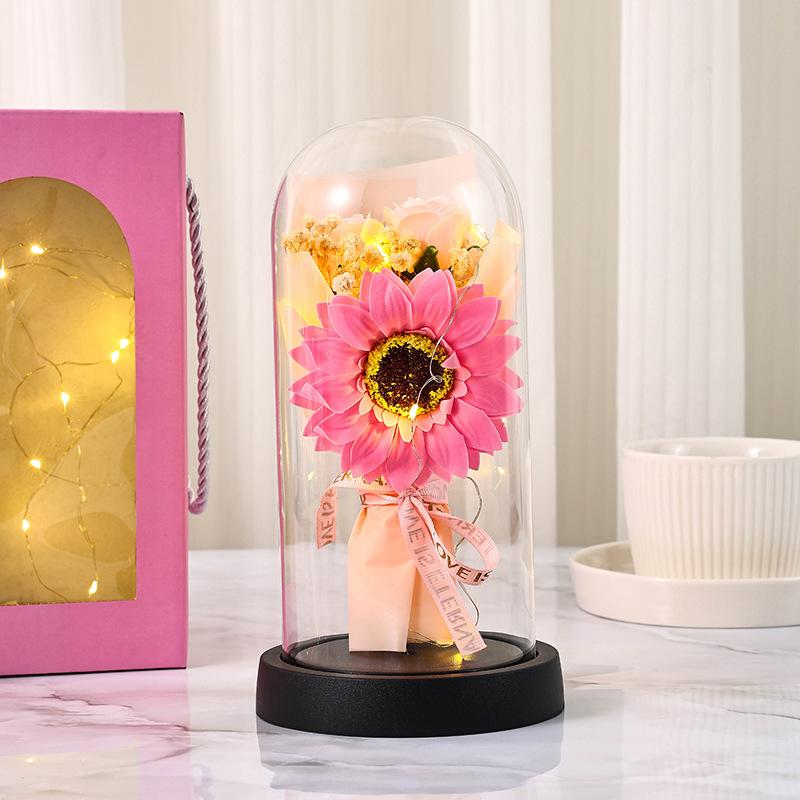 Eternal Rose Acrylic Cover Ornament Gift Box 110 Mother's Day Gift Soap Flower Creative Dried Flower