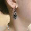 Fashion Black Crystal Inlaid Zircon Earrings Women's Exquisite Mysterious Charm Prom Accessories Party Jewelry Anniversary Gifts