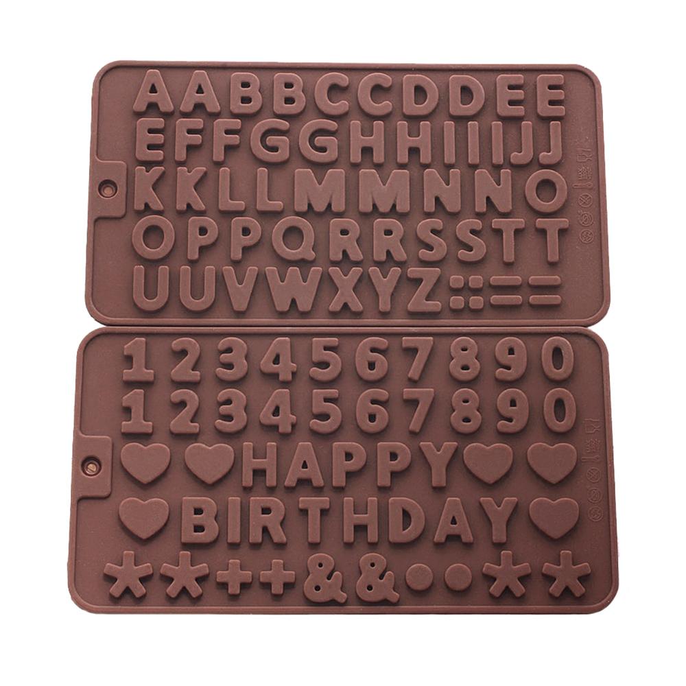 Silicone world DIY Silicone Chocolate Mold 26 Letter Number Chocolate Baking Tools Silicone Cake Mold Jelly Candy Mold 3D Mold