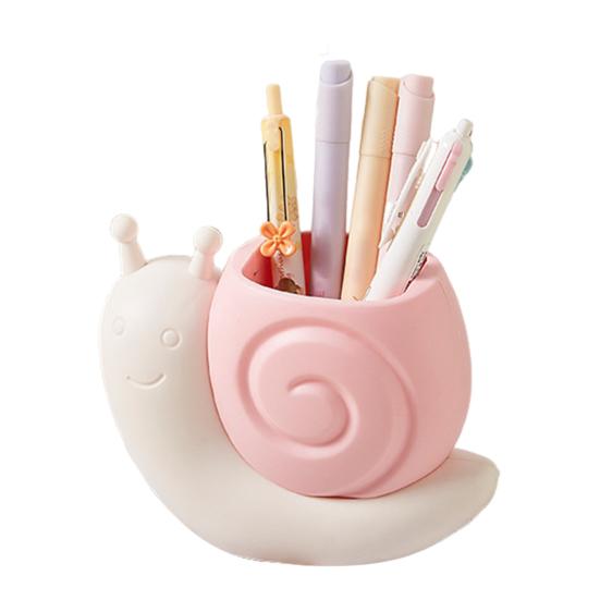 Dinosaur Egg Pen Holder Detachable Pen Holder Cute Snail-Shaped Desktop Organizer for Stationery Makeup Brushes Multifunctional Stationery Storage Box