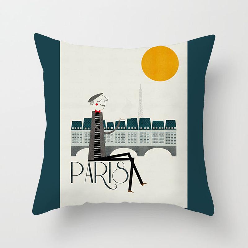 Față de pernă pătrată cuplu Litere în formă de inimă desene animate pernă de modă sufragerie canapea Dormitor Decorat casei fată de pernă dulce