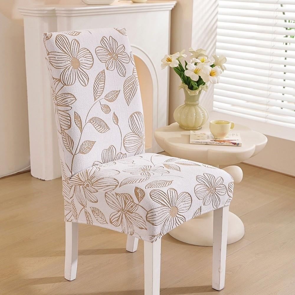 Elastic Stretch Jacquard Chair Cushion Cover Long Solid Color Seat Covers Polar Fleece Waterproof Chair Protectors Household