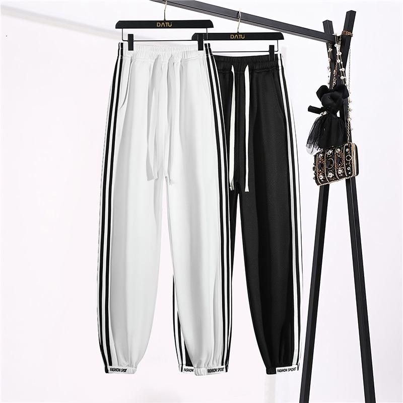 Korean Style Ribbon-Cuffed Harem Sweatpants for Teens - Spring & Autumn Casual Sportswear