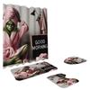 Greentown Series Shower Curtain Floor Mat Four Piece Set, Home Bathroom Dry Wet Separation Partition Shower Curtain Waterproof Shower Curtain
