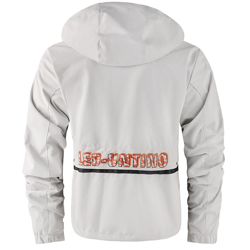 Jacket Print Hooded Jacket Men's Fashion Jacket Handsome Casual Hooded Jacket Trench Coat Hooded Jacket Jacket