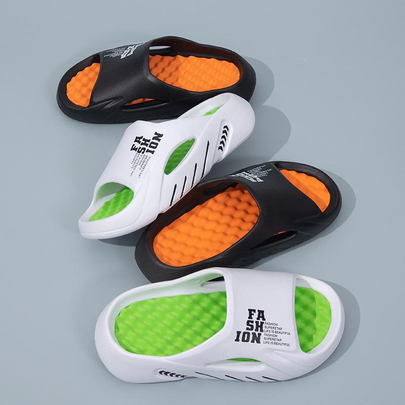 Men's Summer Trendy EVA Soft Sole Beach Slippers - Stylish Outdoor Sports and Women's Painted Coconut Sandals