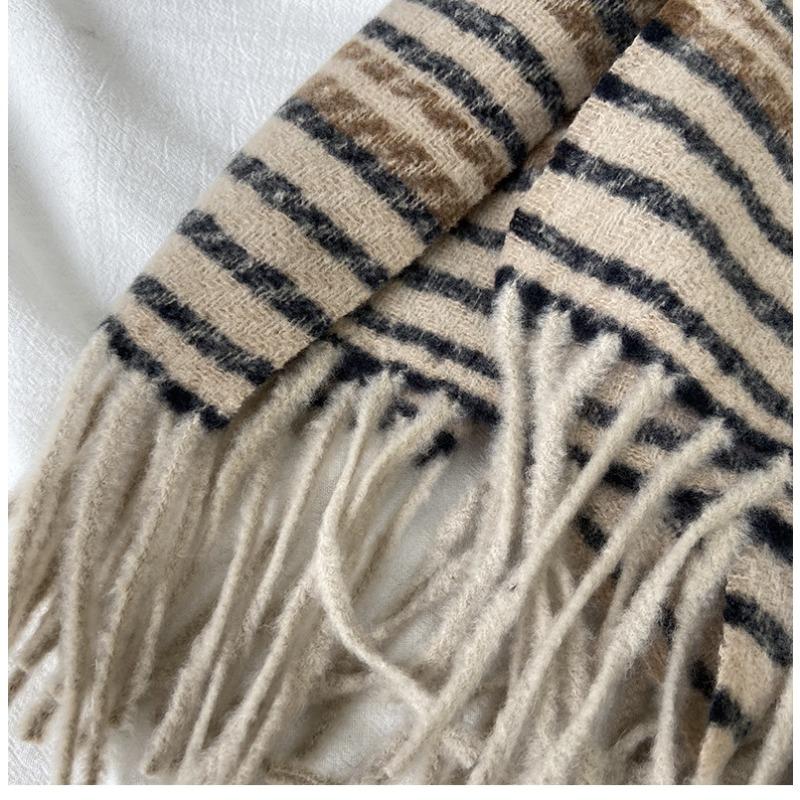 Halsduk Dam Höst och Vinter Ny Varm Halsduk Franskad Sjal Förtjockad Imitationskashmir Halsduk
