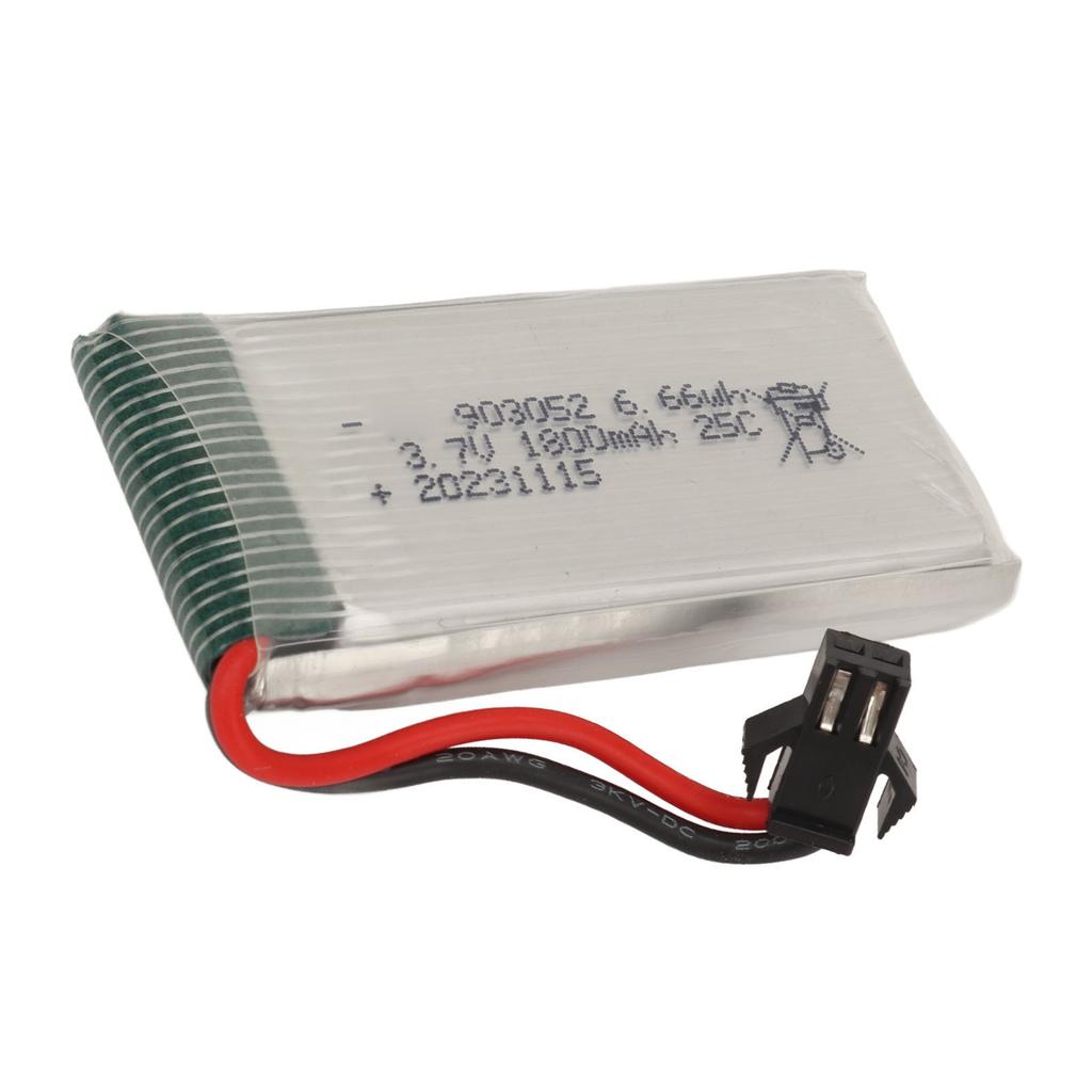3.7V 1800mAh Battery With SM Black Plug 903052 Lipo 25C Overcharge Short Circuit Protection RC Airplane Battery For X5SW