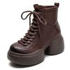 autumn and winter new retro round head women's short boots muffin sole Martin boots British trendy cool versatile women's shoes