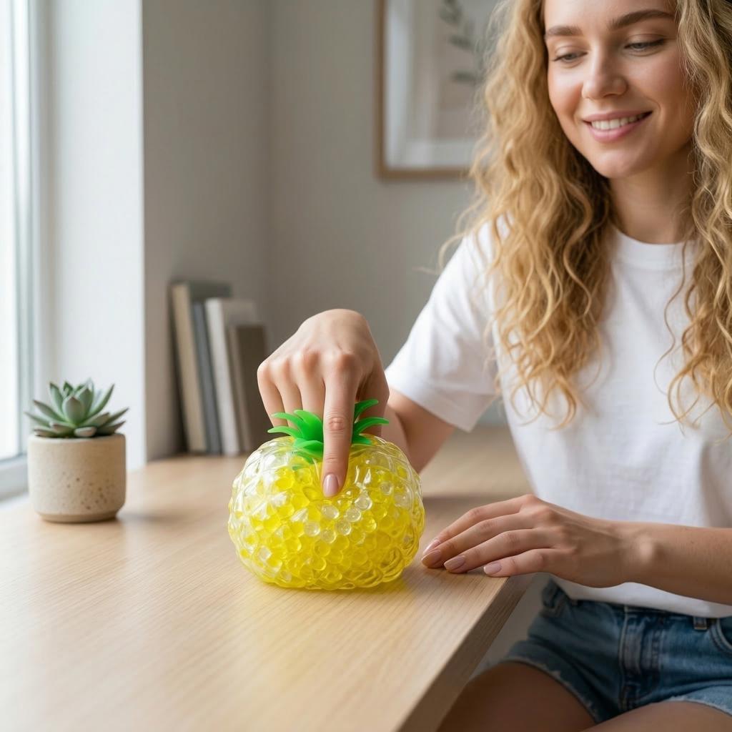 Stressabbau-Bälle - Dehnbare Frucht-Stressabbau-Bälle, Geeignet für Erwachsene und Partygeschenke. Diese weichen, gelben Bananenteigbällchen