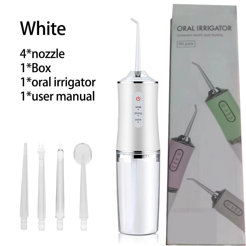Water Flosser Munddusche USB Wiederaufladbar 220ml 3 Modi Tragbar Zahnwasserbehälter für Zähne Wasserdicht Zahnreiniger Flosser