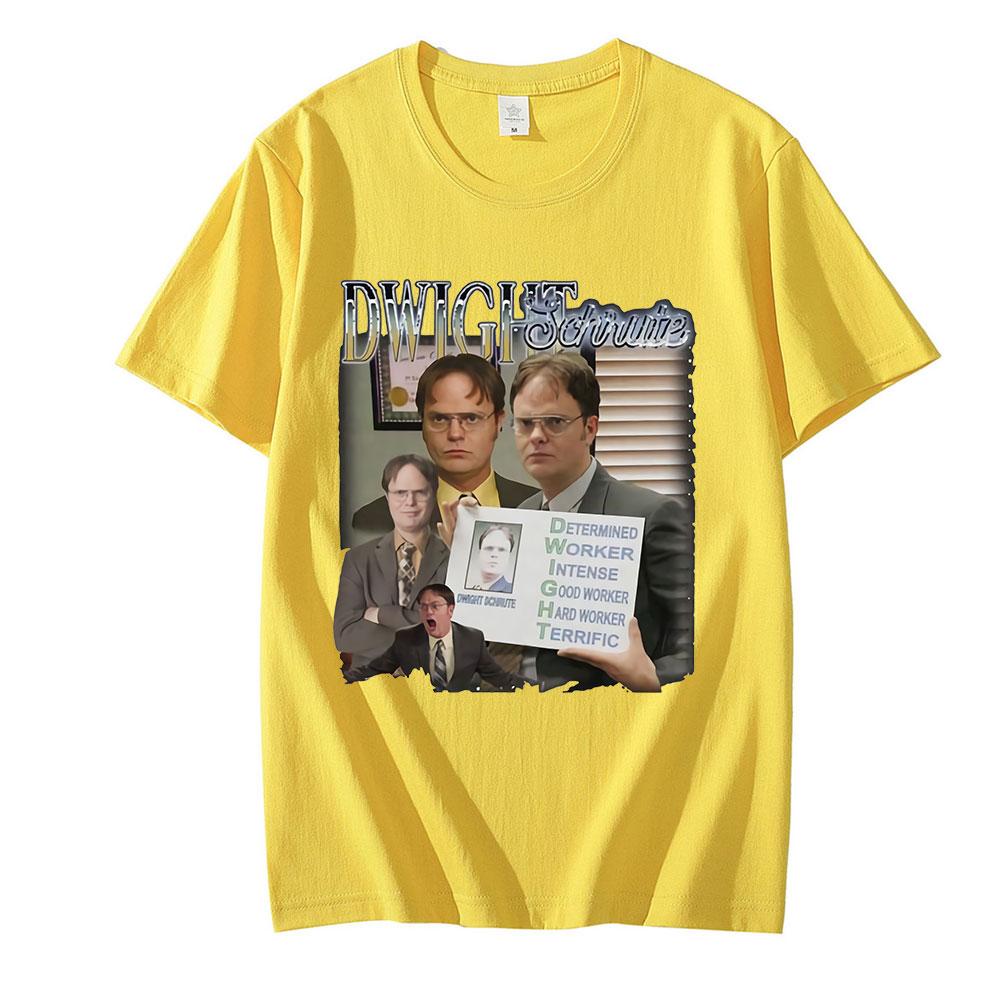 Divertente Maglietta Omaggio a Dwight Schrute Unisex a Maniche Corte in Puro Cotone Maglietta TV Show USA The Office Michael Scott Magliette alla Moda