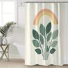 1pc Polyester Shower Curtain with Leaf Design - No Hook Needed, Machine Washable, Modern Bathroom Decor for All Seasons