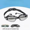 Professional Racing Swim Goggles Anti-Fog Waterproof PC Polycarbonate Material Integrated Ear Plugs Adult Use White Frame for Competitive Swimming