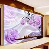 Mural For Wall 3D Purple Rose Floral Wallpaper Modern Wall Painting Living Room Bedroom Wall Papers Home Decor