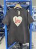 Unisex Washed Tee Heart Letter Graphic Vintage Casual Summer Short Sleeve Top