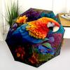 Flower Bird  Pattern, Automatic Folding Umbrella, Portable and Foldable Design, 8 Ribs, a Christmas or Birthday Gift.