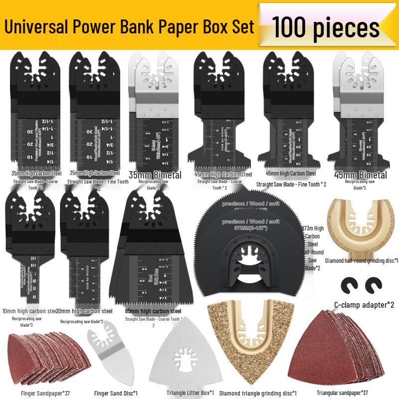 Universal 100PC Saw Blade Set: Woodworking, Plastic & PVC Cutting, Half-Round Grinding, High-Carbon Steel, Straight Saw Blades