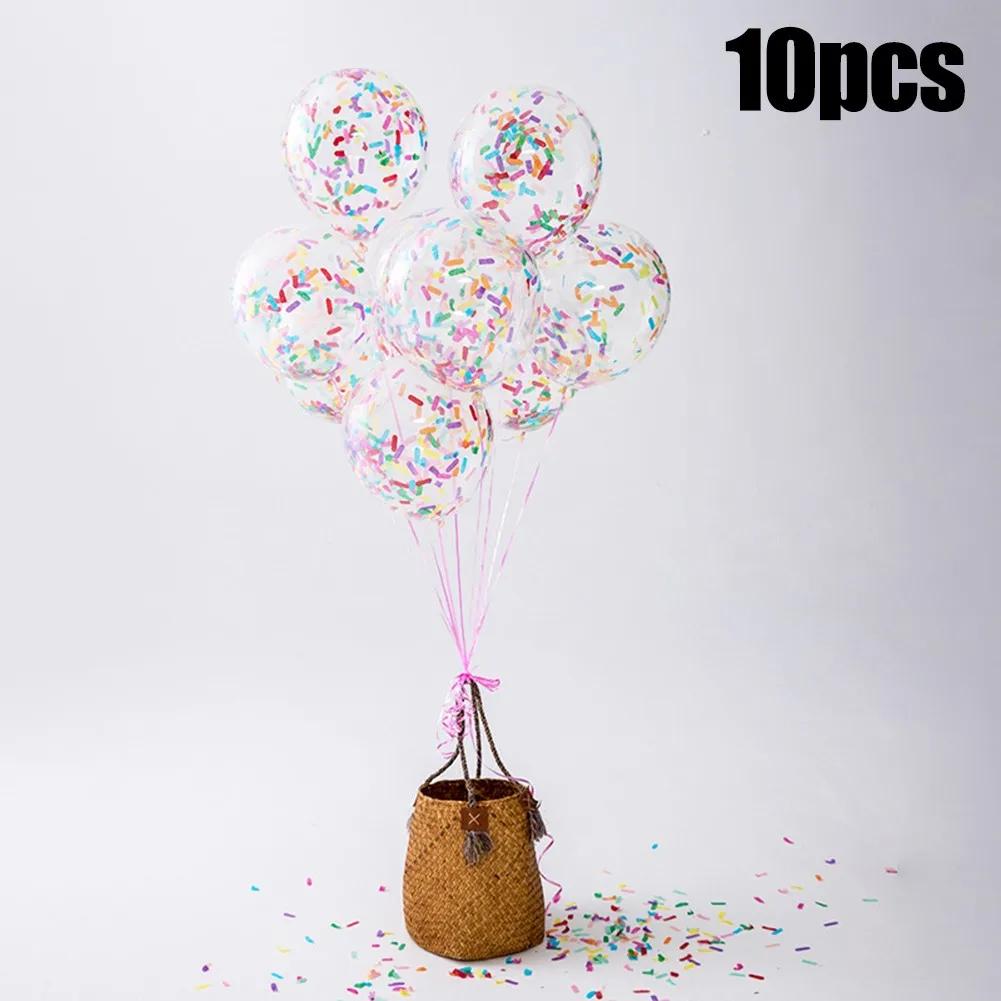12inch 10pcs Ice Cream Balloons Birthday Wedding Party Decoration Long Strips Paper Confetti Latex Ballons Baby Shower Sprinkles