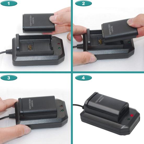 Rechargeable Gamer Controller Replacement Battery Charging Kit for Xbox 360