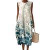 Women's Fashion Casual Sleeveless Round Neck Floral Elegant Temperament Dress