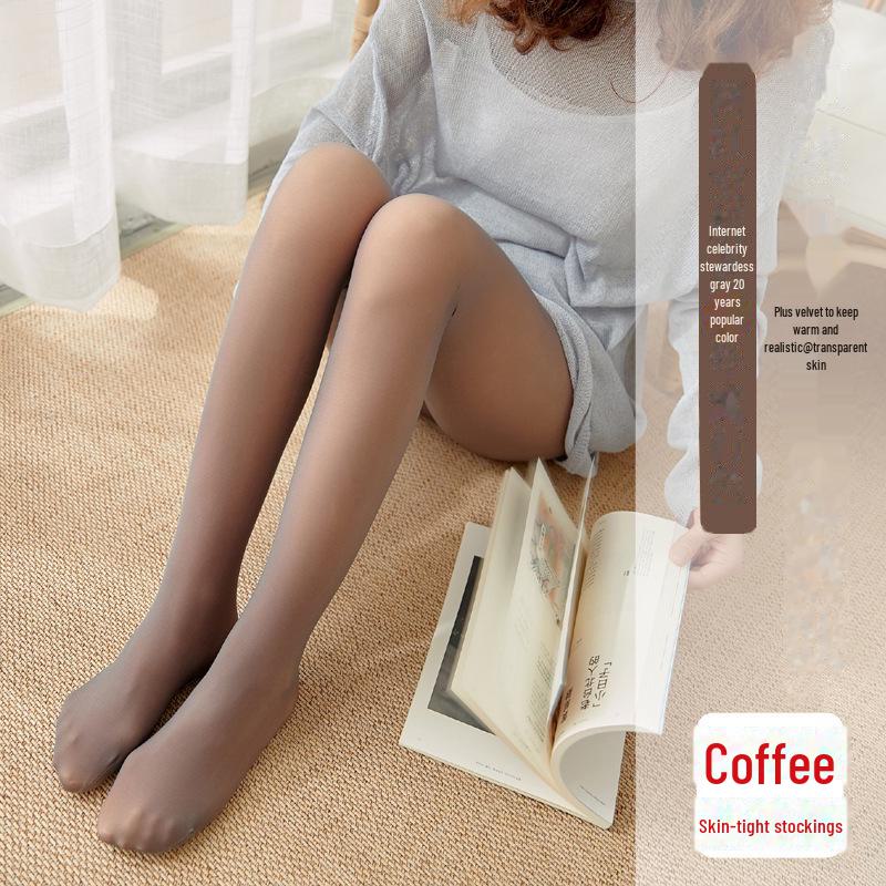 Stewardess Gray Faux See-Through Leggings: Pantyhose for Spring & Autumn