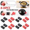 8-30PCS Pot Handle Holder Heat Resistant Silicone Pot Holder Sleeve Anti Scalding Pot Holder Clip Cooking Tool Kitchen Gadgets
