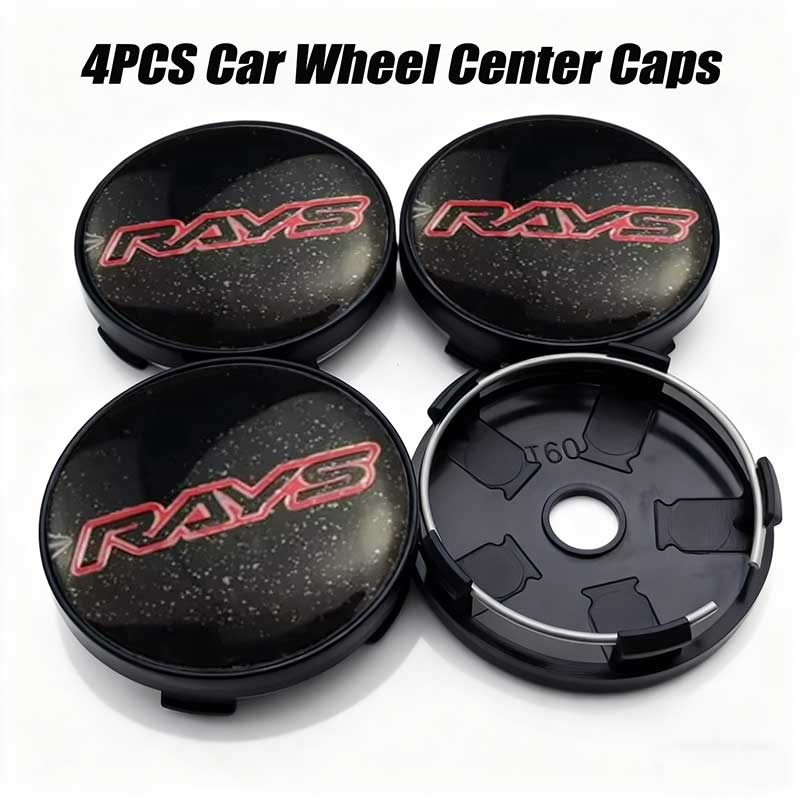 High Quality 4PCS 56mm 60mm RAYS Emblem Universal Car Wheel Center Caps Sticker Dustproof Hub Covers Auto Exterior Accessories