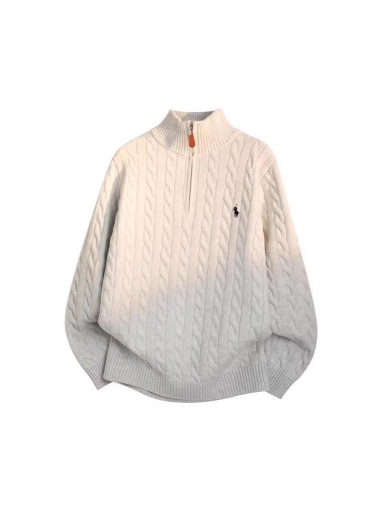 Ralph Loose Casual Men's Stand-Up Collar Knit Sweater – Spring/Autumn 2026 Trendy Couple Style