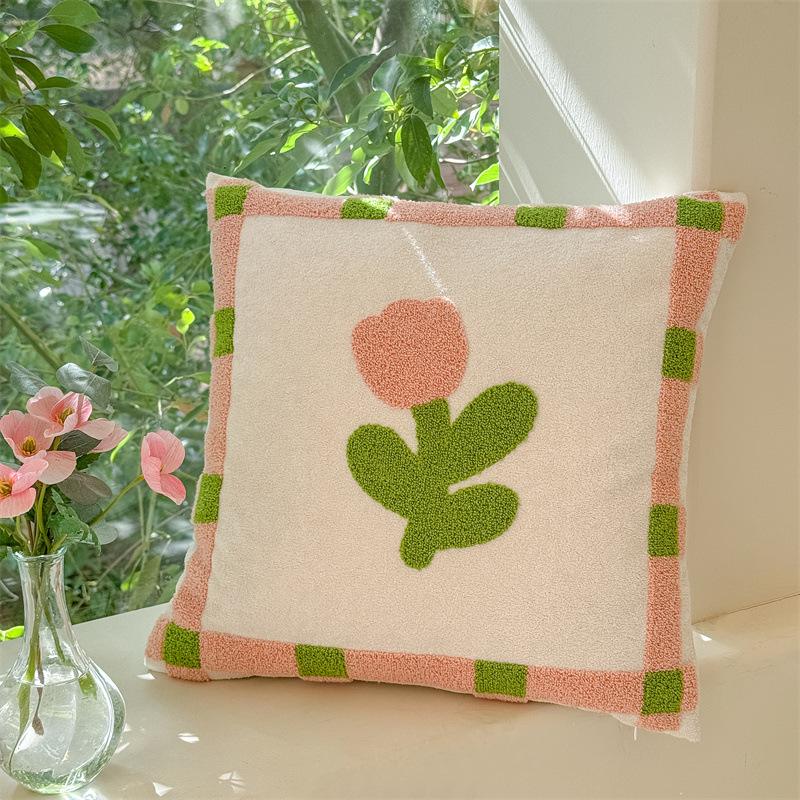45x45cm Nordic Towel Embroidery Pillowcase Cojines Cotton Living Room Bedroom Headboard Decoration Throw Pillow Cushion Covers