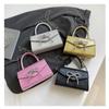 Fashion Sequins Handbag Small Square Bag Female Trend Bowknot Commuter Single Shoulder Crossbody Bag